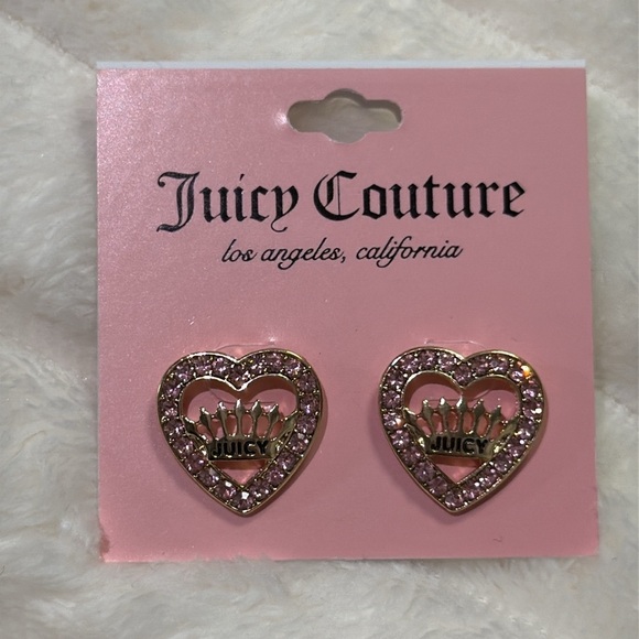 Juicy Couture Pink Heart Earrings - Picture 1 of 3